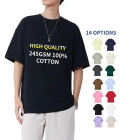 Wholesale Custom Your Brand Logo 100% Cotton Tshirt Blank Men T Shirt Plain Casual Men's T-shirts