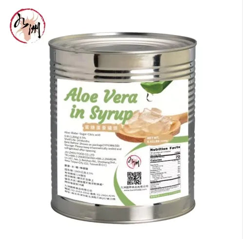 Best Quality Wholesale Aloe Vera Pulp Syrup Cube Shape 3kg Can Tinned HALAL/HACCP Certified for Bubble Tea Frozen Drinks JIU MegaBDM