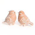Terracotta White-Washed Bird Figurines | Rustic Distressed Terracotta Bird Decor | Vintage Garden Ornaments Home Decoration