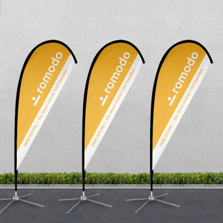 Factory Cheap Price Custom Outdoor Teardrop Flags Promotional Beach Flag Banner Polyester Digital Printing High Resolution
