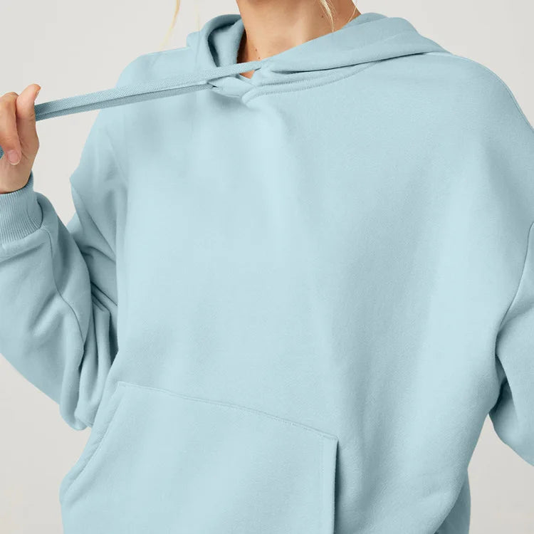 Brand Luxury Quality LOW MOQ Free Design Heavyweight Oversized 100% Cotton Casual Knitted Winter Hoodie Custom Design Women's
