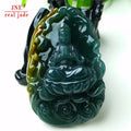 Myanmar Natural a Type Jadeite Jade Pendant Blue Water Guanyin Bodhisattva Emerald Pendant 129.19