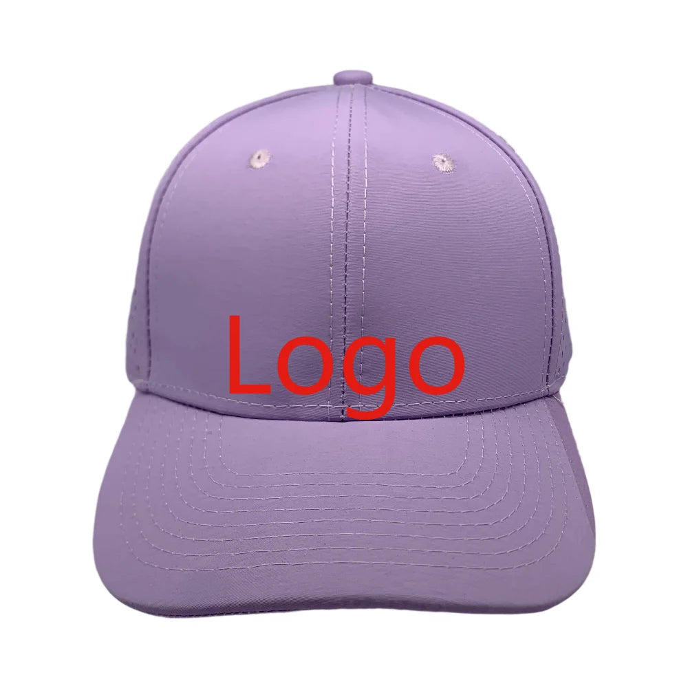 Panel Sporty Camp Hat Laser-Cut Air Vent Holes Performance Moisture Wicking Quick Dry Running Cap Customizable BSCI Hat