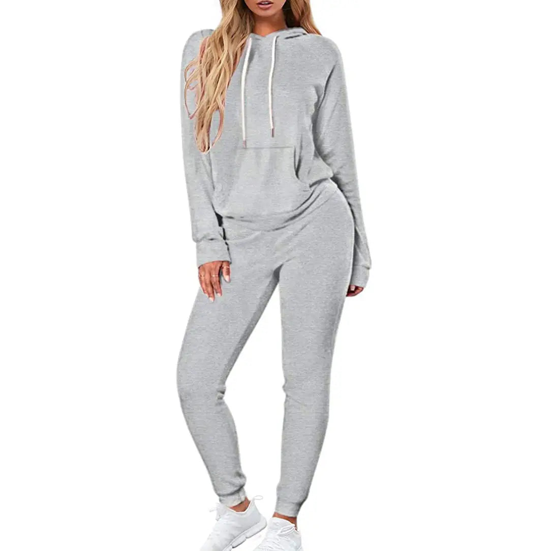 Custom Designers Autumn Long Women's Tracksuit Two-Piece Set with Fleece Lined Cargo Flared Sweatpants and Hoodie 100% Cotton