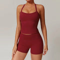 Custom Manufactur High-waisted Yoga Shorts Set for Women Breathable Gym Workouts Set Tank Top Yoga Clothing