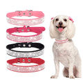 Luxury Rhinestone Dog Collar Dog Harness Leash Pet Collar Bling Sparkling  Suede Leather Dog Cat Lead