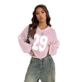 Wholesale Light Pink Mesh Knit Jersey Women's Loose Streetwear Pullover Sweater Graphic Star Sleeve Details Men's T-Shirts