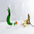 Modern High Borosilicate Glass Water Pot Drinkware 1000ml Eco-Friendly Microwave Safe Home Use Teapot Green Chili-Shaped Handle