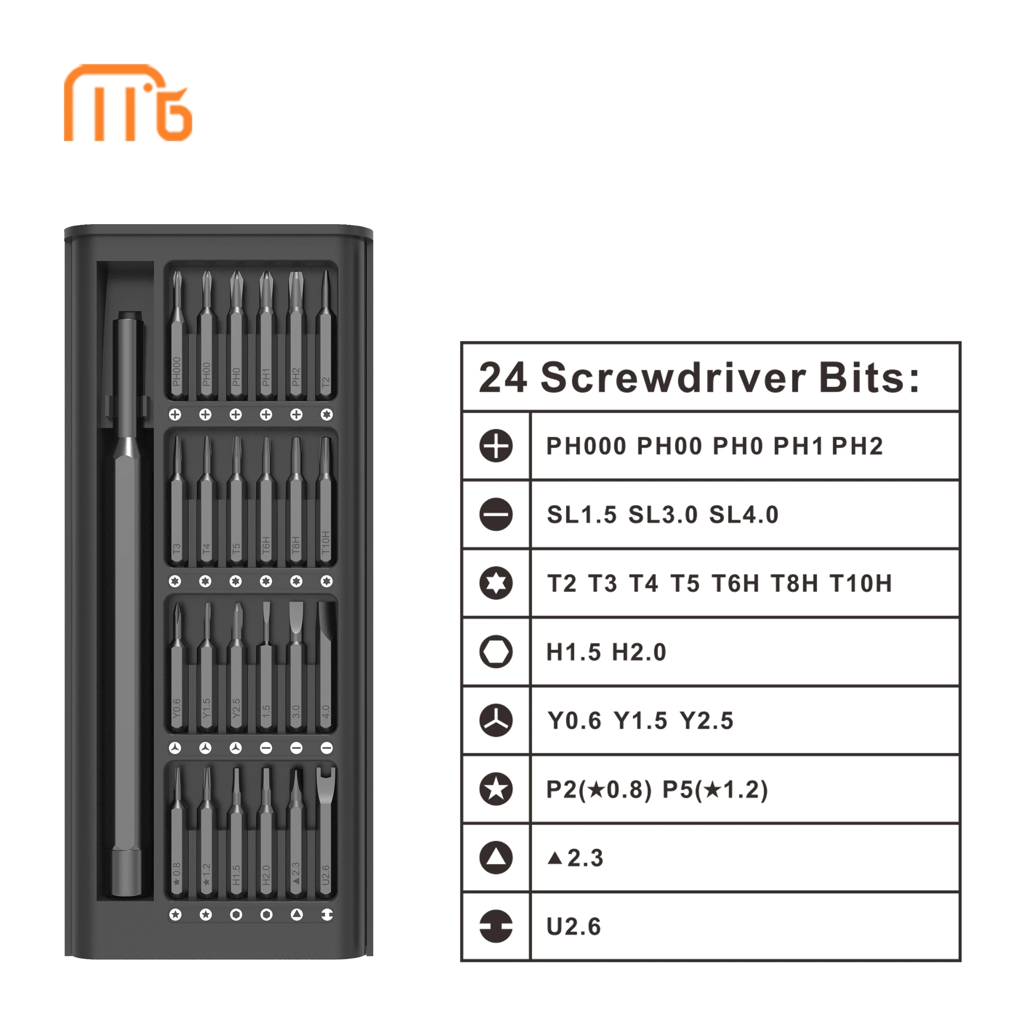 25 in 1 Precision Mini Screwdriver Set with Aluminum Handle and Steel Bits for Home & Mijia Mobile Repair (DIY OEM)