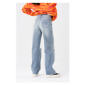 Women's Summer Cute Straight Breathable Denim Jeans Trousers & Dresses High Waist Regular Fit 100% Cotton Belt