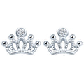 Jewelry Delicate Fashion S925 Sterling Silver Zirconia Crown Stud Earrings Cheap Earrings Wholesale
