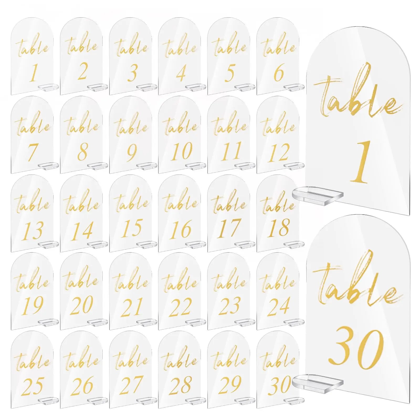 Factory Wholesale Transparent Acrylic Wedding Table Numbers 1-30 Reception Decoration for Centerpiece & Party Event