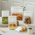 MU 7 Size Windows Bread Bag Kraft Paper Bag Bakery Stand up Kraft Cake Bread Paper Packing Bag