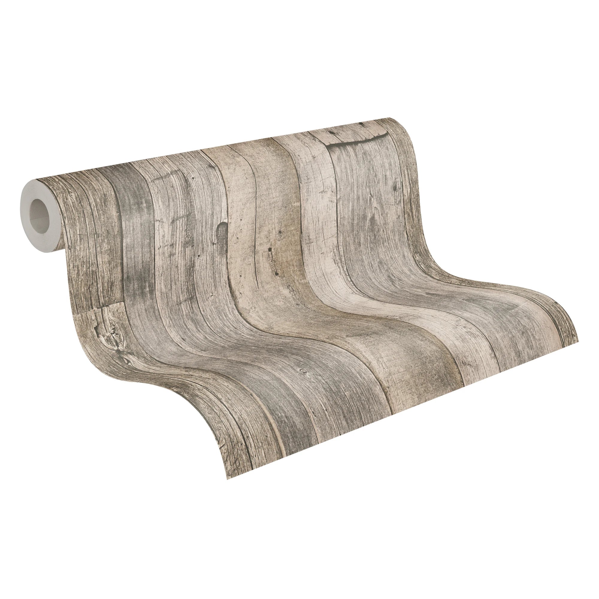 Made in Germany Floral Wood Look Grey Brown Cream Non Woven Vinyl Wallpaper for Living Room & Hotel Use 1005 X 053 m
