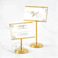 Adjustable Durable Luxury Modern Gold/Silver Stainless Steel Numbers Sign Table Place Card Holder for Weddings Restaurants
