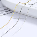 Boasta Fashion 925 Sterling Silver Bone Snake Chain 0.65mm Minimalist Necklace Fine 18K Gold Plated Jewelry for Woman Lady