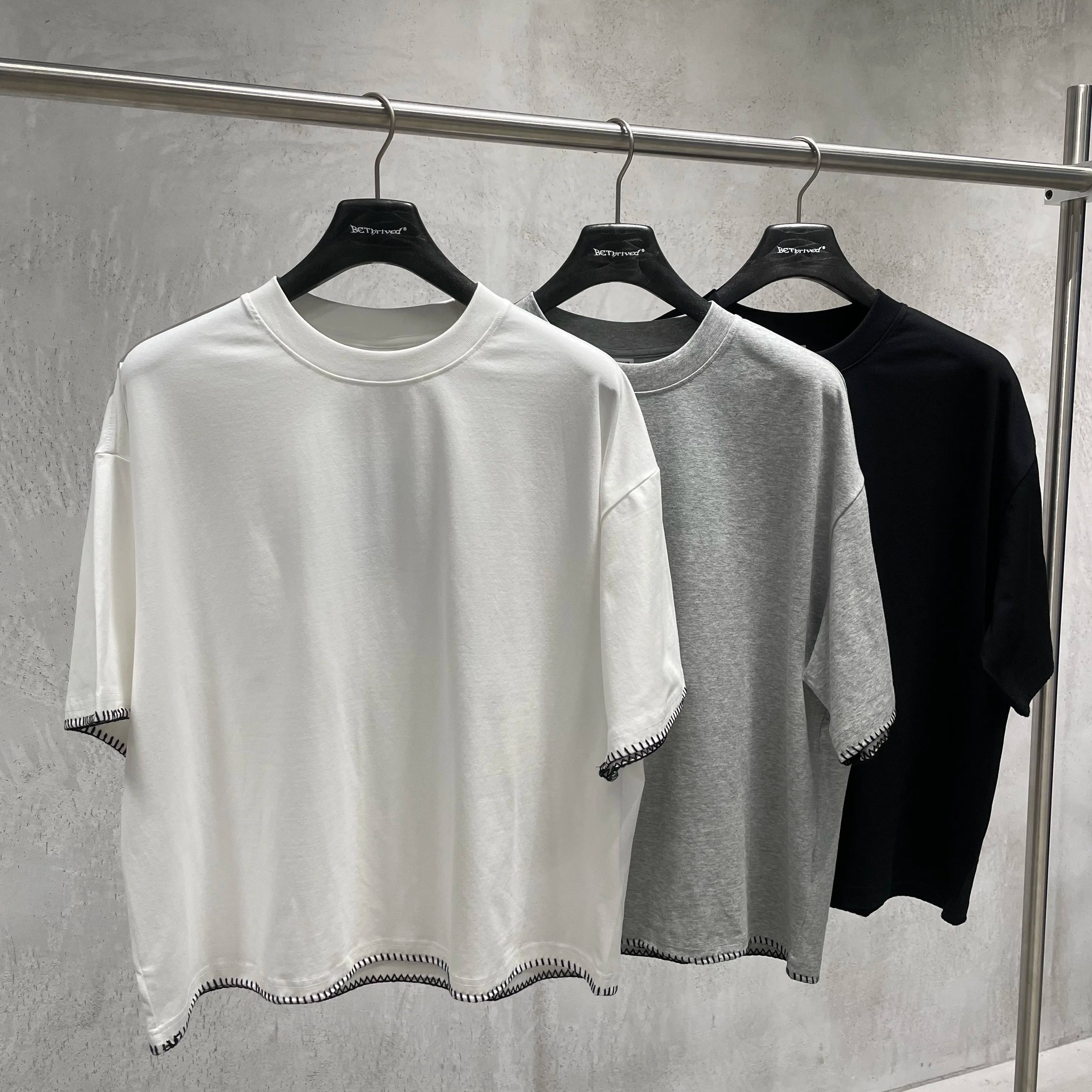 Wholesale Boxy Fit Loose T-ShirtMen's Short Sleeve Ideal for Brand Customization