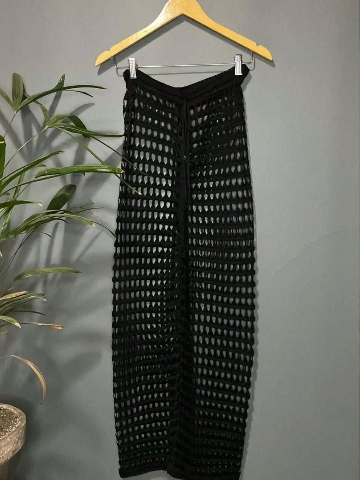 Summer Women See Through Boho Crochet Lace Swim Loose Wide Leg Fishnet Swim Beach Straight Leg Pants Women MegaBDM
