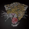 Trending Products 2024 New Arrivals Custom Tiger Iron on Rhinestone T Motif Thermal Transfer Rhinestone Clothing Design