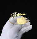 DUOYING Customized Cartoon Cute Jewelry 18K Gold Plated Stainless Steel Adjustable Bangle Bracelet for Women Kids Gift