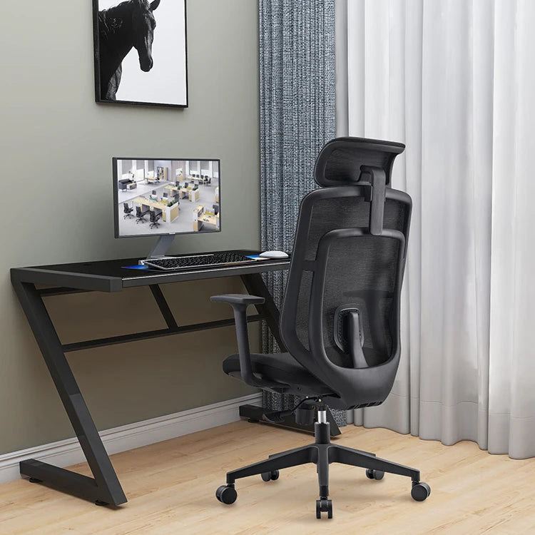 Wholesale Adjustable Computer Laptop Chair Ergonomic Mesh Office Chair High Back Staff Black Chair