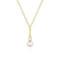 CANNER Rhodium-Plated S925 Sterling Silver Classic Double Zircon Pearl Pendant Necklace Women 14k 18k Gold-Plated Jewelry 2023