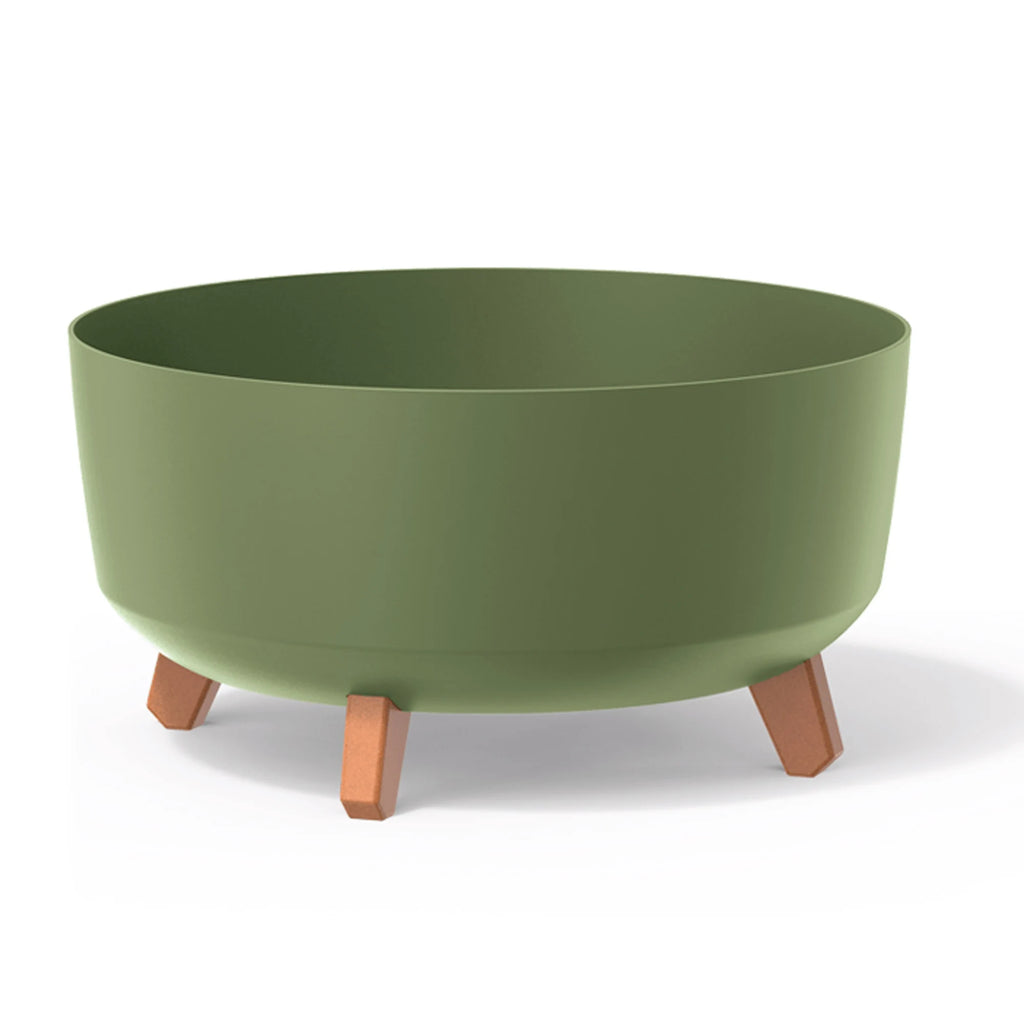 Earth green flower pot without reservoir GRACIA collection 38 x 38 x 19.5 cm capacity of 14.3 L.