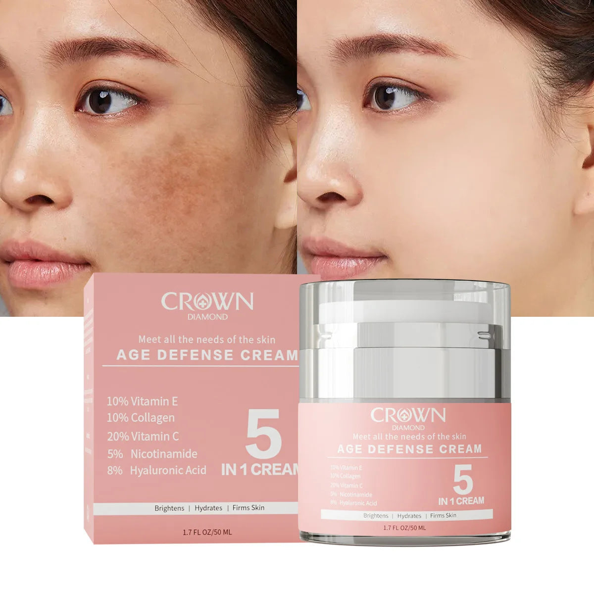 Private Label 5 in 1 Day Night Firming Hydration Remove Wrinkle Brightening Lightening Moisturizer Anti Aging Face Cream