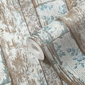 Germany Made Modern Floral Wood Look Blue Brown Grey Non Woven Vinyl Wallpaper Moisture-Proof for Bedroom Kitchen Hotel School