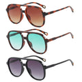 Logo Custom 2025 Vintage Big Frame Pilot Sunglasses UV400 Leopard Double Bridges Sunglasses for Men Women