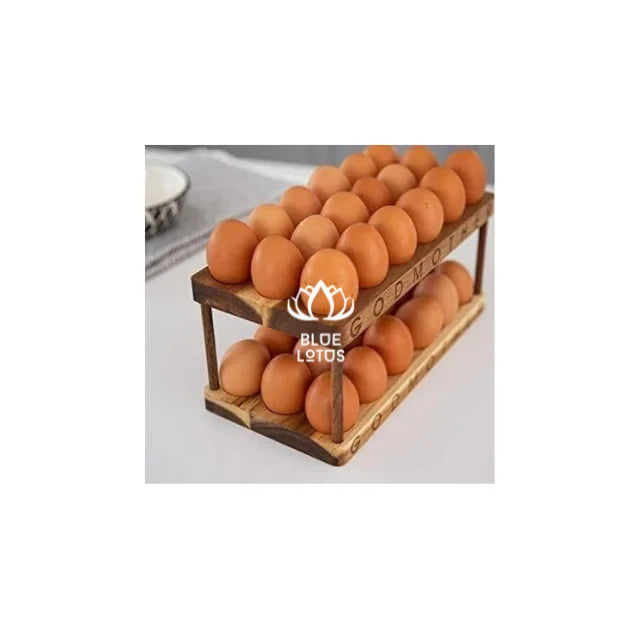 Handcrafted wooden egg tray - a rustic touch to keep your eggs safe stylish and always within reach.