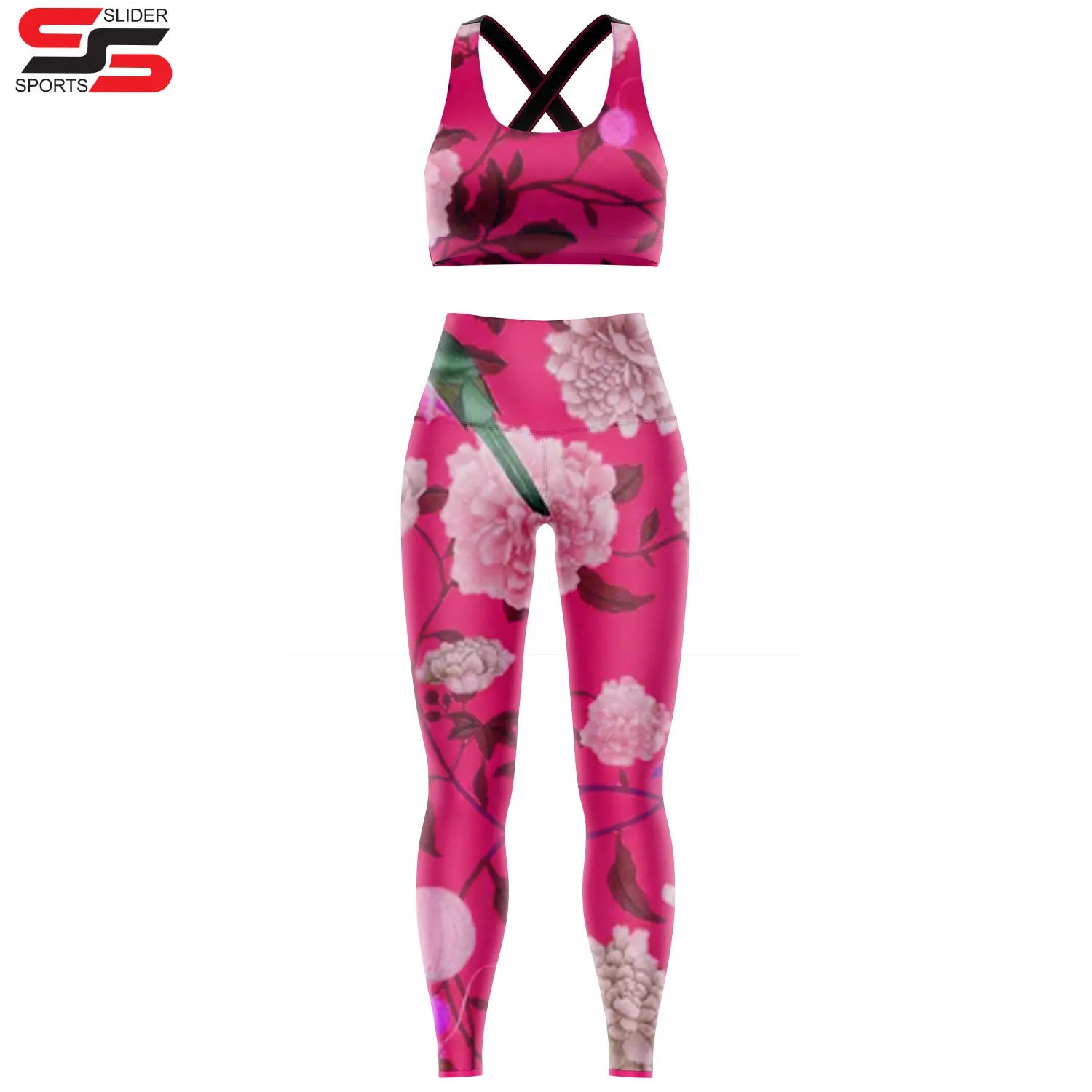 Factory Wholesale Customized Front High Quality Brushed Elastic Sports Bra High-Waisted Tight Pant Quick-Drying Gym Yoga Running