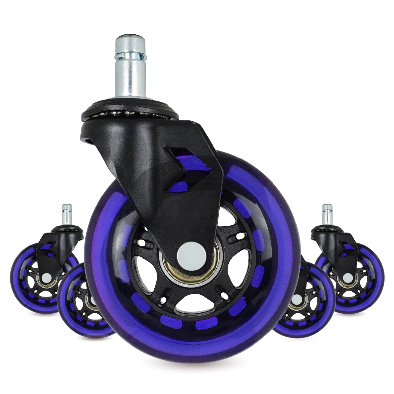 Heavy Duty 3 Inch Office Chair Caster PU Wheels with Universal 11/22 Stem
