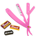 Straight Edge Barber Razor Folding Straight Razor Single Edge Replaceable Blades Stainless Steel Plastic Handle Fit All