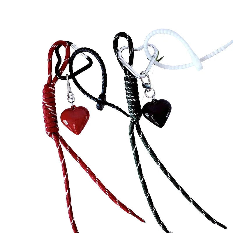 10 Years Factory Stock 2025 New Red Big love Woven Rope Keychain Bag Bag Decoration Pendant