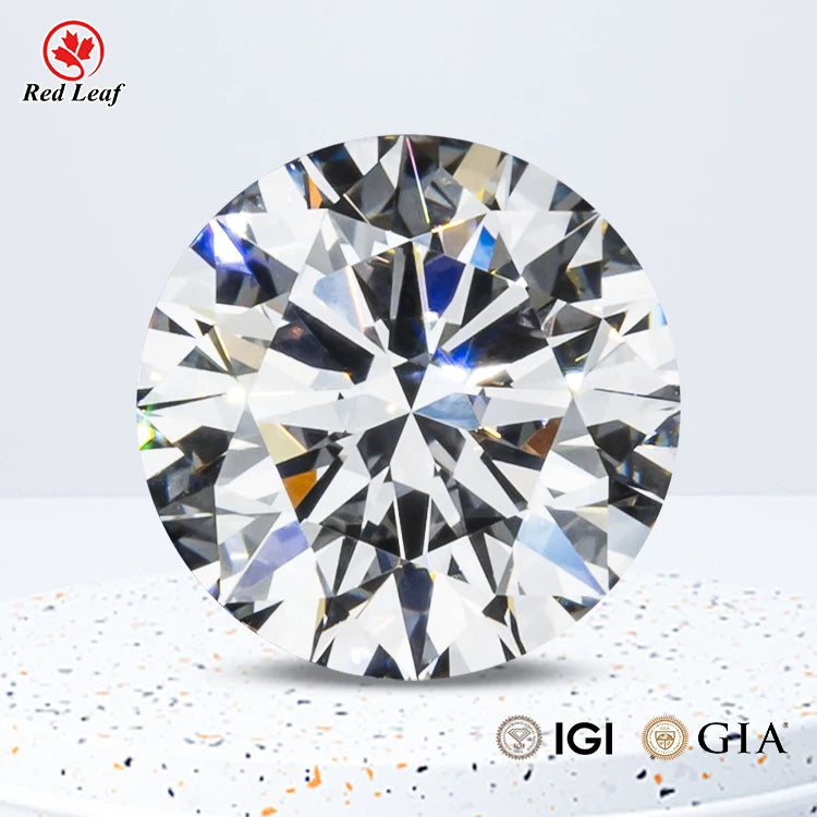 Redleaf Wholesale Round Lab Grown Diamonds IGI  Certified 1-1.5-2 CT D VVS VS HPHT CVD for Jewelry