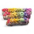 4 Inch Aromatic White Sage & Rainbow Chakra Roses Smudge Sticks for Meditation & Purification