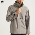 Custom Mens 100% Recycled Polyester Lightweight  Waterproof Hooded  Zipper Windbreaker Jacket