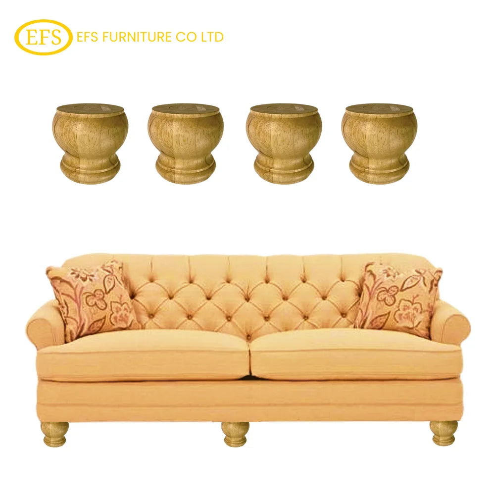 Vietnam Crafted Solid Wood Modern Round Chair-Sofa Leg Timeless Design Heavy Duty Premier Made Export OEM Service