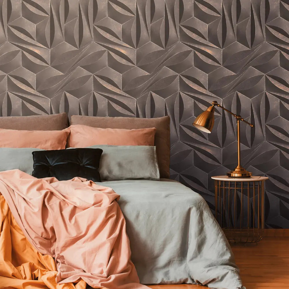 Made in Germany Photo Wallpaper Murals 3D Grey Bronze Non Woven Vinyl Wall Mural Graphic Large Format for Hotel - 159 x 280 m