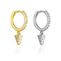 EH1577 Silver Gold Color Hoop Earring Trendy Punk Hip Hop Rivet Ear Rings for Women Gothic Party Jewelry Pendientes