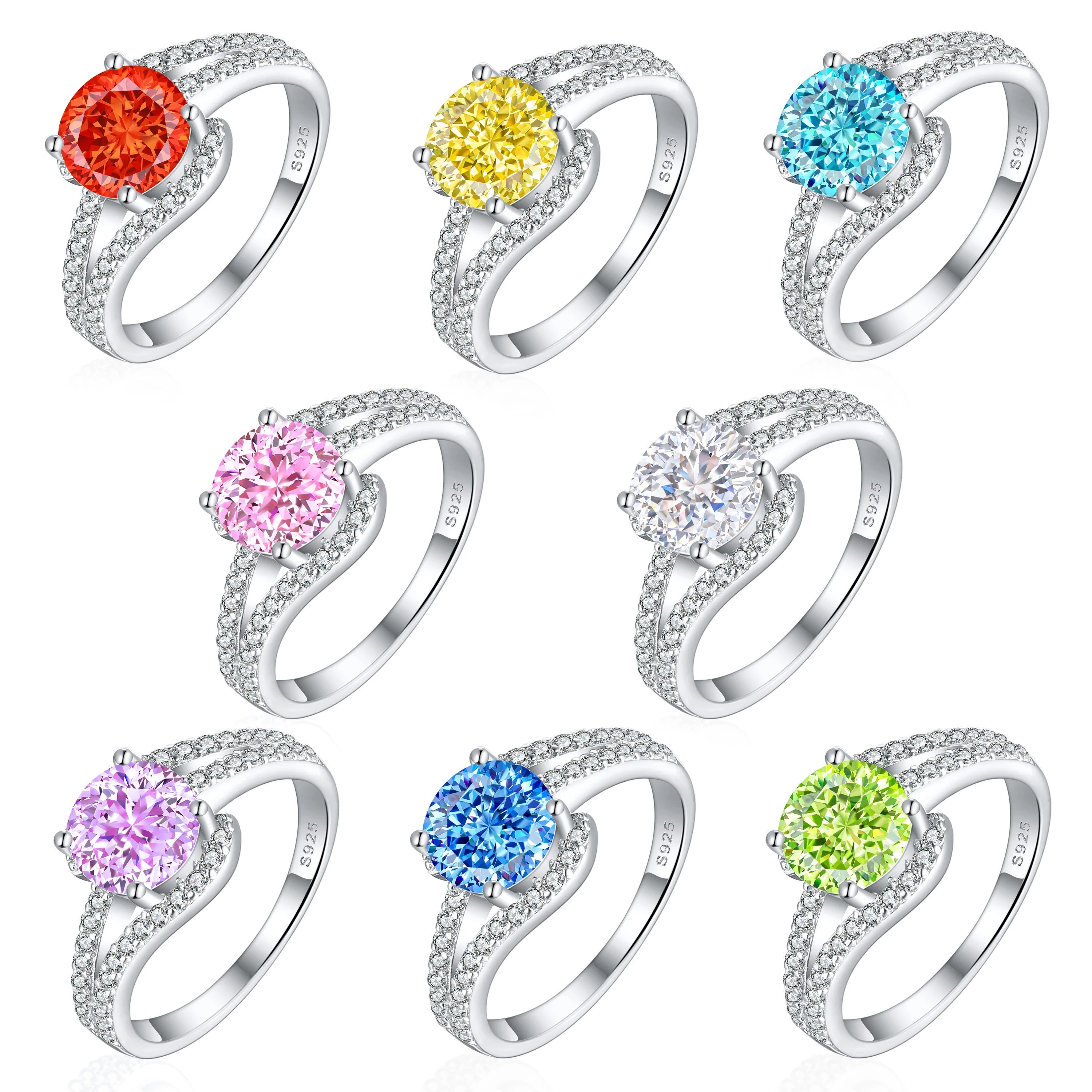 Factory Price High-end Jewelry 925 Sterling Silver 8A Cubic Zircon Finger Women Engagement Wedding Ring Sparkle Iced Out Jewelry