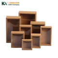 KAKA Custom Eco Friendly Kraft Paper Box With Clear PVC Window for Gift Packaging Small Soap Cookies Craft Wholesale