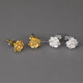 Lotus Fun Wholesale 925 Sterling Silver 18K Gold Plated Succulent Flower Stud Earrings Women Luxury Fine Jewelry