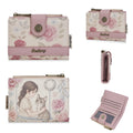2025 New Short Wallet with Rose Flower Print and Multiple Card Slots Women's Fashion Zipper Wallet Small Wallet