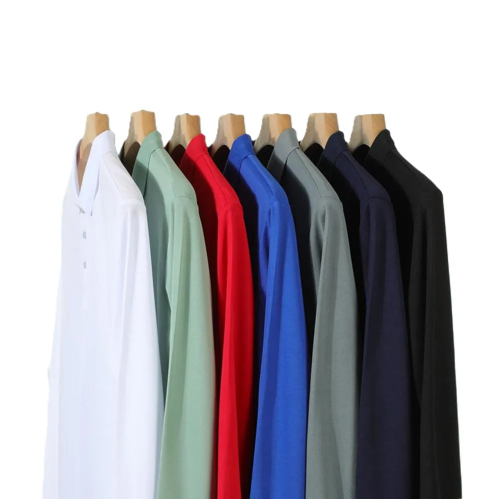 Bangladesh China Factory Price Autumn Long Sleeve Polo Shirt Unisex Workwear Custom Logo Print Embroidered Polo Shirt