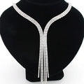 Designer 11.70ct Diamond Tassel Necklace 18K White & Yellow Gold-Elegant & Stylish