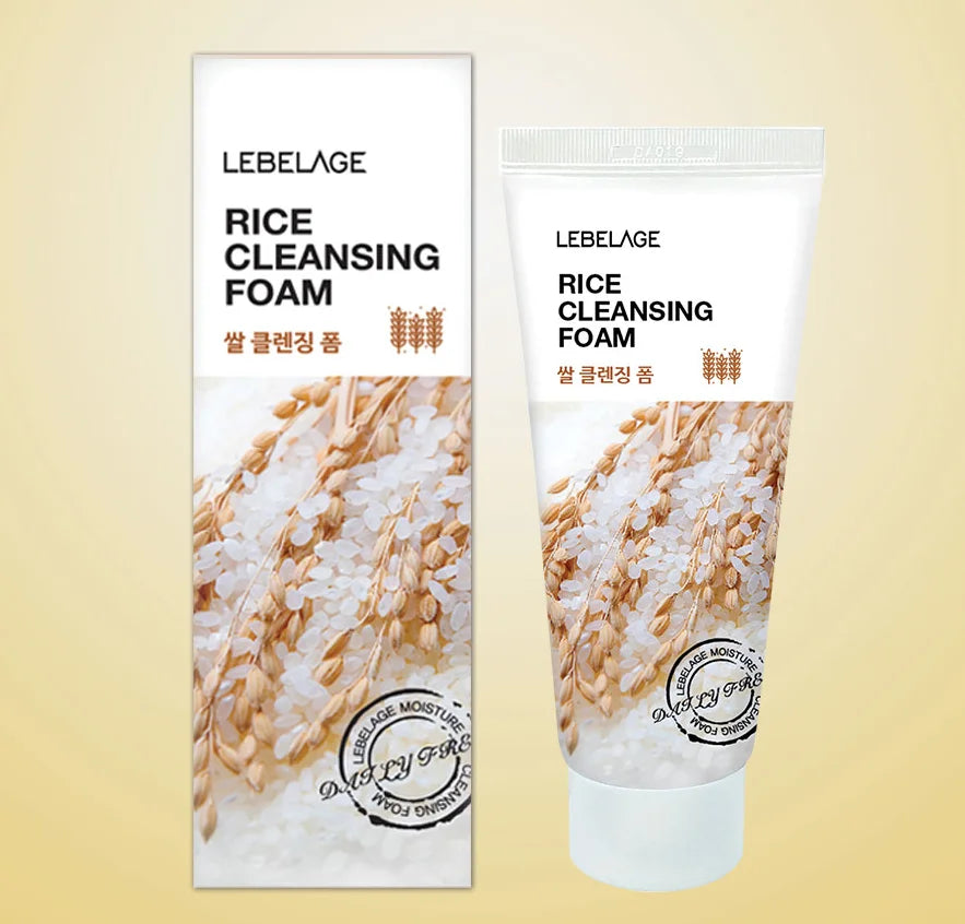 LEBELAGE Rice Aloe Vera 100ml Whitening Moisturizing Pore-Cleansing Foam Gentle Exfoliating Deep Cleanser Sensitive/Dry Oily MegaBDM
