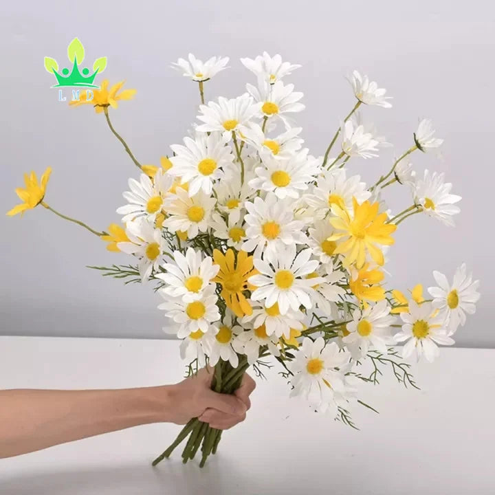LMD Artificial Daisy Flowers Silk Daisy Flower Outdoor Garden Wedding Decoration