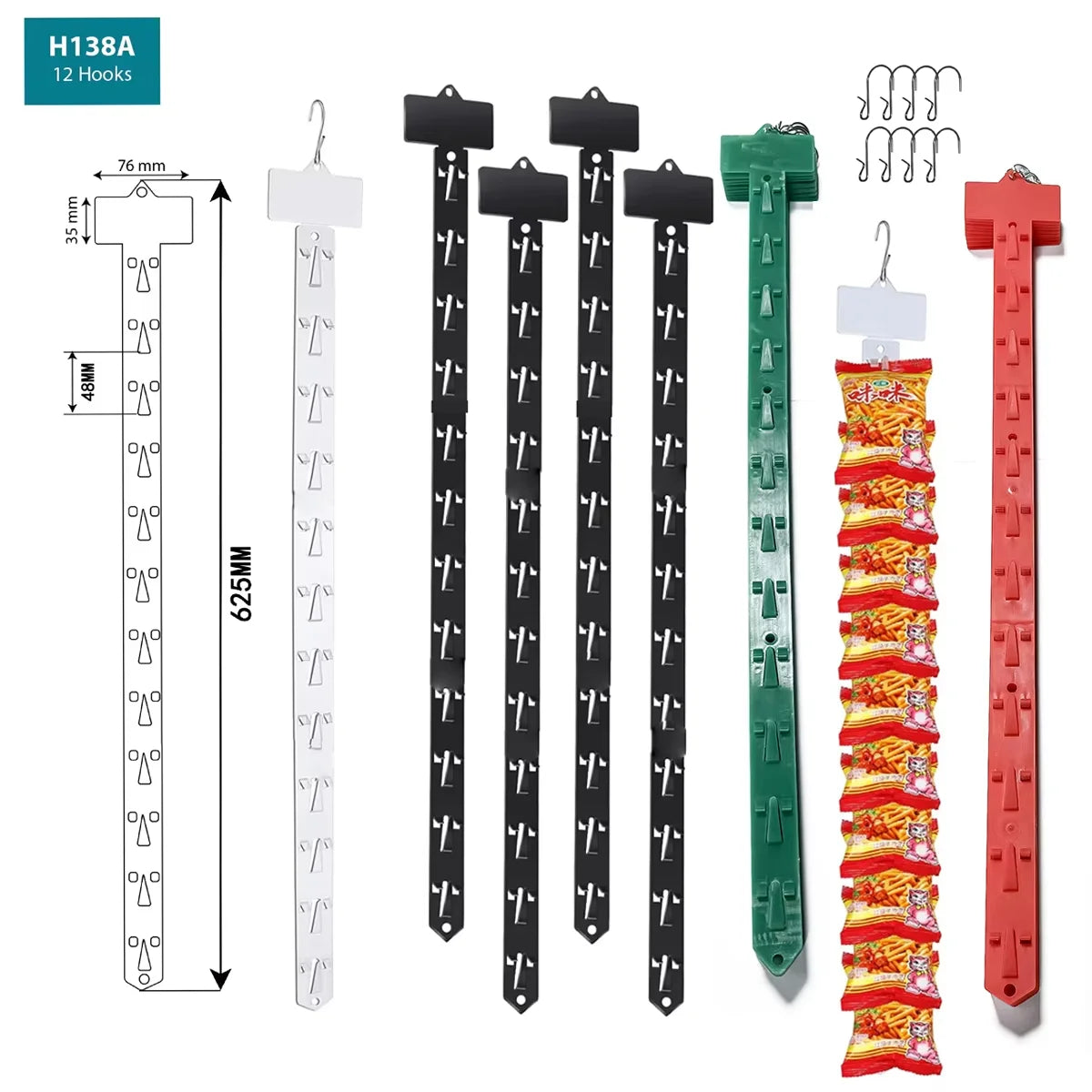 Hanging Merchandise Plastic Clips Strips With Hooks MegaBDM